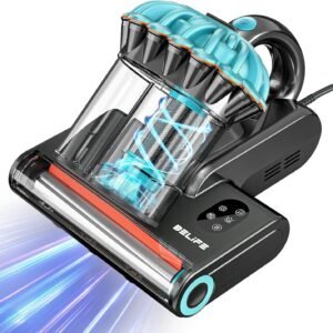 Belife M8 Mattress Vacuum Cleaner, Anti-allergen Dust Mite Bed Vacuum Cleaner with UV & Hot Air & High Heating, 550W 18Kpa Powerful Suction Double-Cup Handheld Vacuum for Bed, Couch, Sofa, Corded