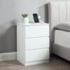 SONGMICS Bedside Table with Charging Station – 3 Drawers, 2 AC Outlets & 2 USB Ports, Modern Side Table for Bedroom or Living Room